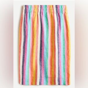 JCrew Multicolor Striped Women's Linen Skirt, size L